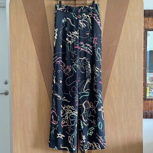 Aritzia | Babaton Sadiki Print Wide Leg Trouser Black | US 4